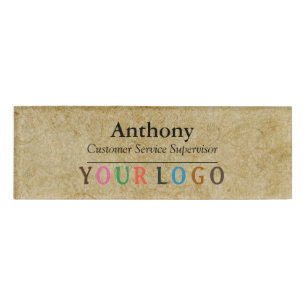 Name Badge Magnet Custom Logo Employee Staff Large