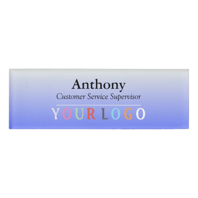 Name Badge Magnet Custom Logo Employee Staff Large (Front)