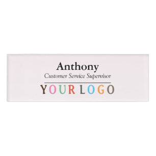 Name Badge Magnet Custom Logo Employee Staff Large