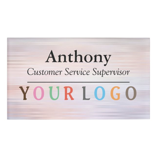 Name Badge Magnet Custom Logo Employee Staff Large (Front)