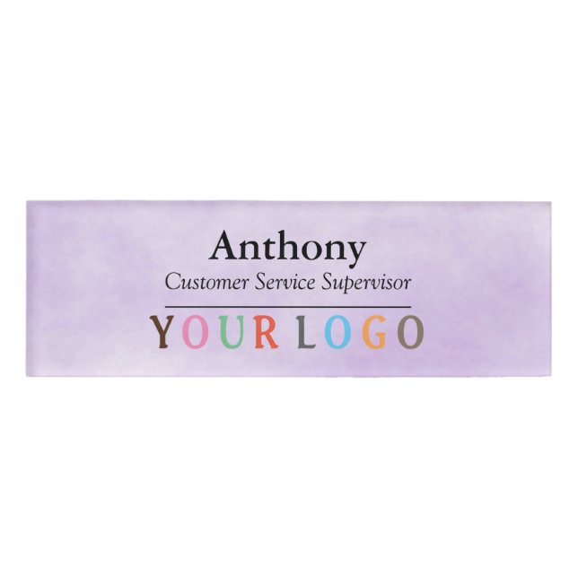 Name Badge Magnet Custom Logo Employee Staff Large (Front)