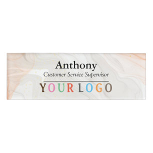 Name Badge Magnet Custom Logo Employee Staff Large