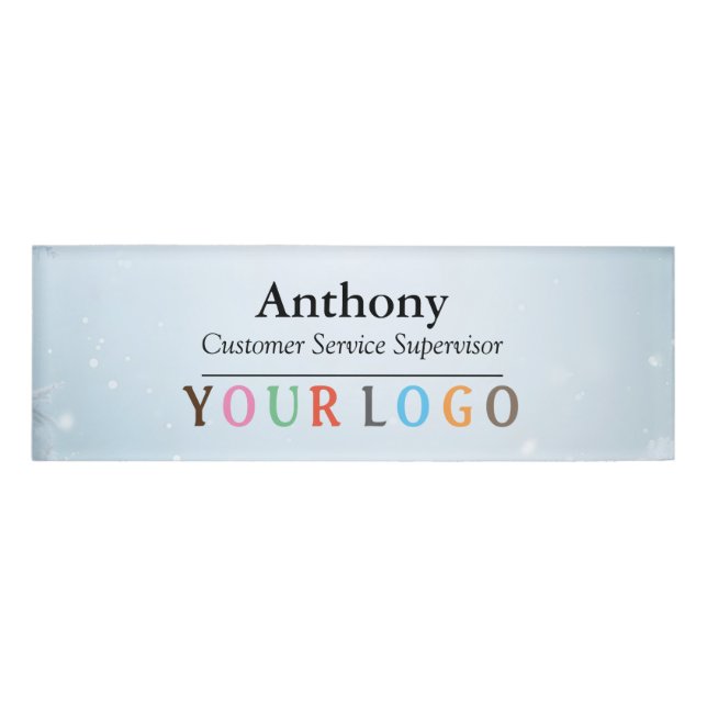 Name Badge Magnet Custom Logo Employee Staff Large (Front)