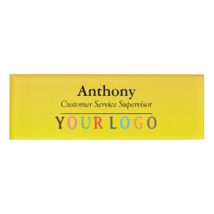 Name Badge Magnet Custom Logo Employee Staff Large