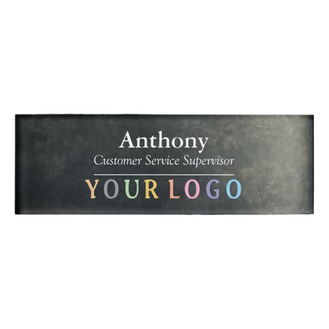 Name Badge Magnet Custom Logo Employee Staff Large (Front)
