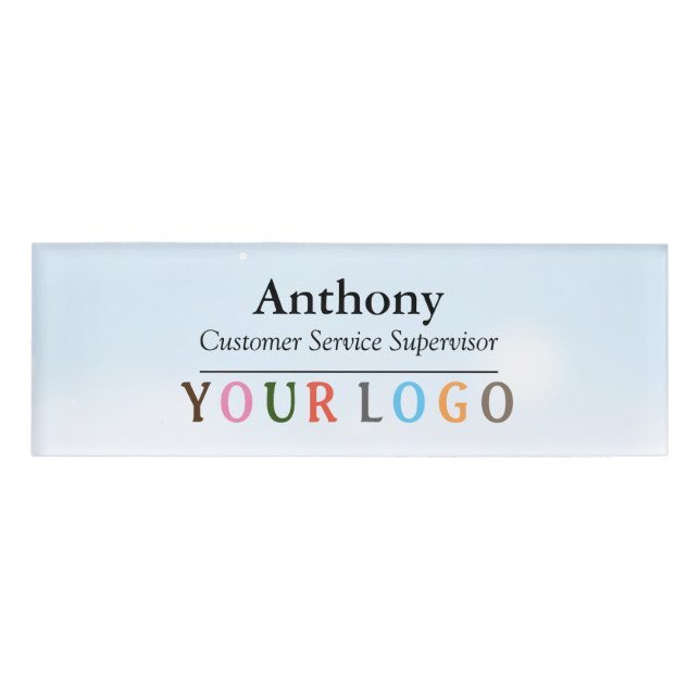 Name Badge Magnet Custom Logo Employee Staff Large (Front)