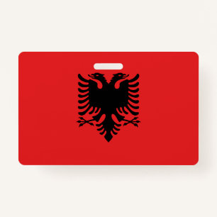 Name Badge with flag of Albania ID Badge