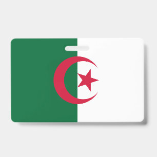 Name Badge with flag of Algeria ID Badge