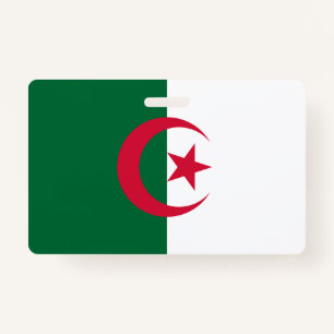 Name Badge with flag of Algeria ID Badge