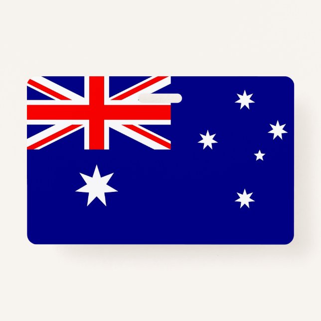 Name Badge with flag of Australia ID Badge (Front)