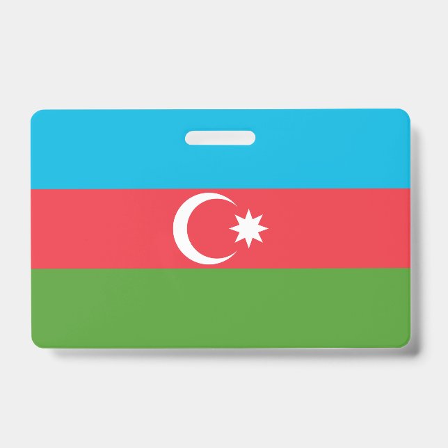 Name Badge with flag of Azerbaijan ID Badge (Front)