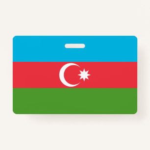 Name Badge with flag of Azerbaijan ID Badge