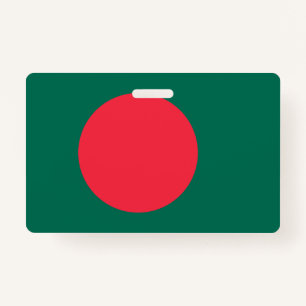Name Badge with flag of Bangladesh ID Badge