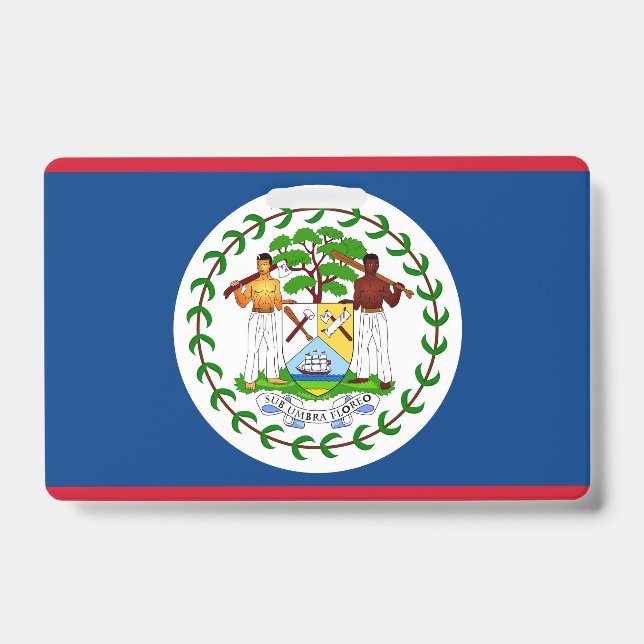 Name Badge with flag of Belise ID Badge (Front)