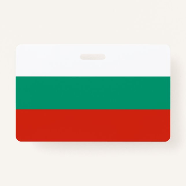 Name Badge with flag of Bulgaria ID Badge (Front)