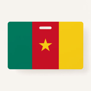 Name Badge with flag of Cameroon ID Badge