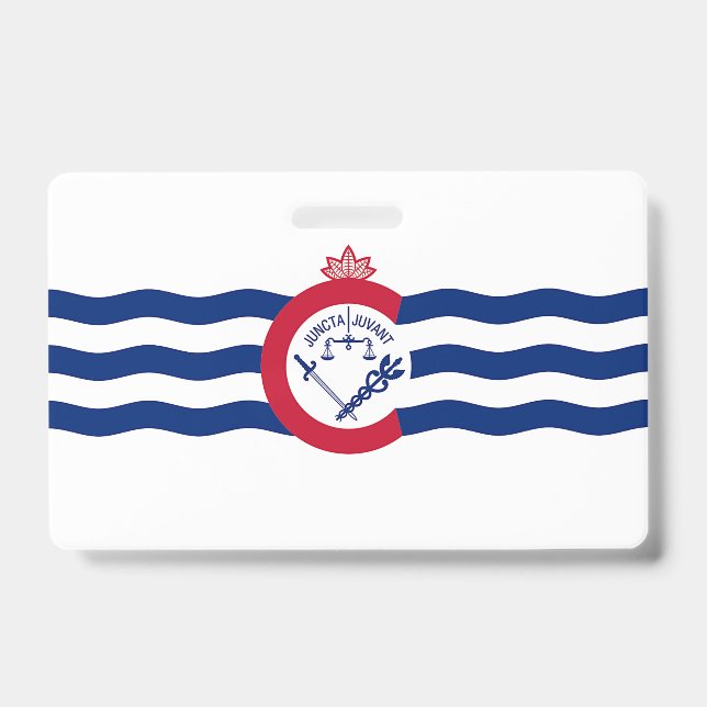 Name Badge with flag of Cincinnati City ID Badge (Front)