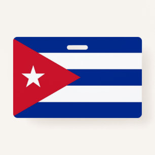 Name Badge with flag of Cuba ID Badge