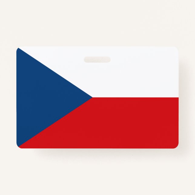 Name Badge with flag of Czechia ID Badge (Front)