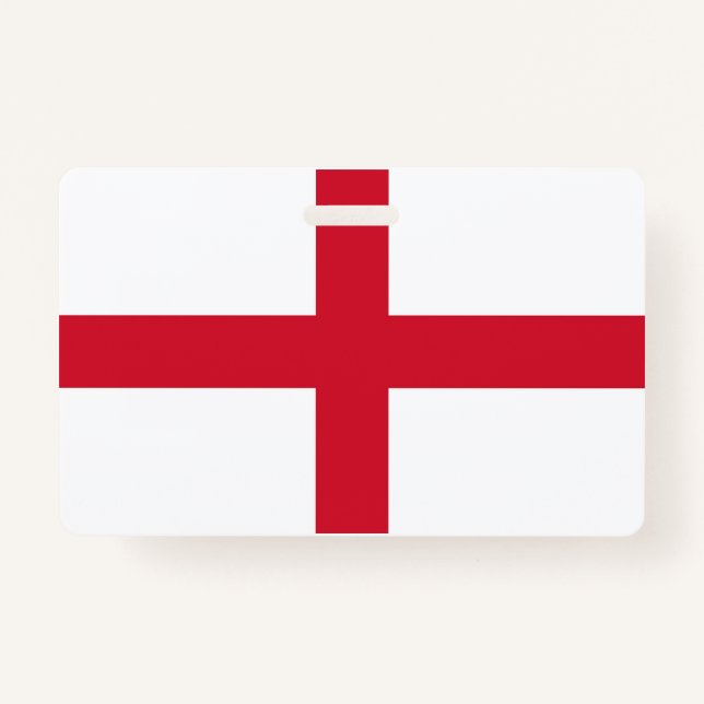Name Badge with flag of England, United Kingdom ID Badge (Front)