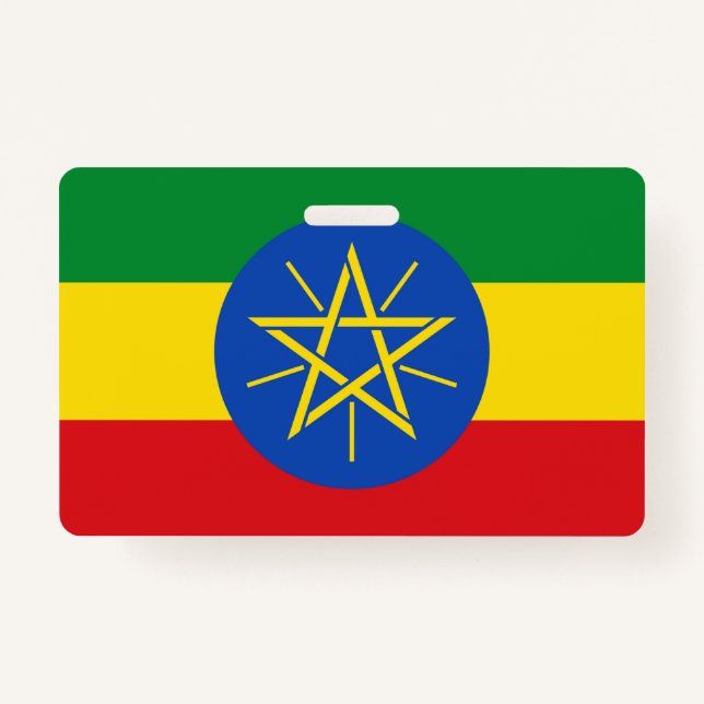 Name Badge with flag of Ethiopia ID Badge (Front)