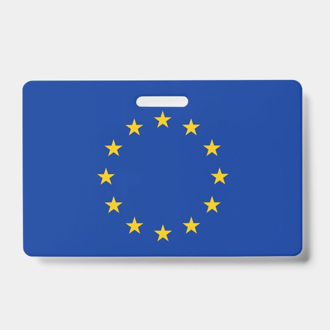 Name Badge with flag of European Union ID Badge (Front)