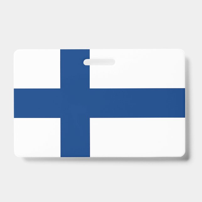 Name Badge with flag of Finland ID Badge (Front)