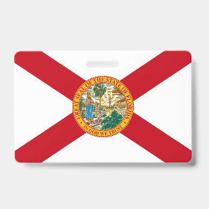 Name Badge with flag of Florida State, USA ID Badge