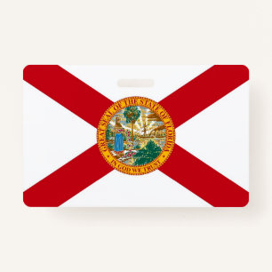 Name Badge with flag of Florida State, USA ID Badge