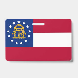Name Badge with flag of Georgia State, USA ID Badge