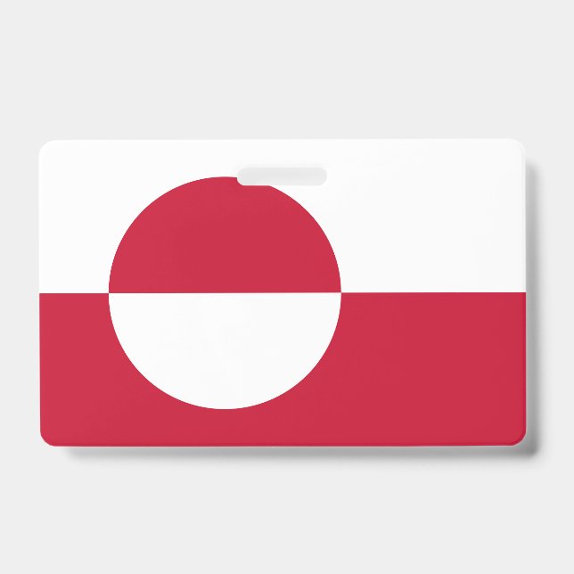 Name Badge with flag of Greenland ID Badge (Front)