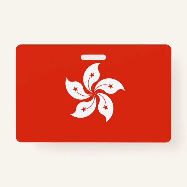 Name Badge with flag of Hong Kong ID Badge (Front)