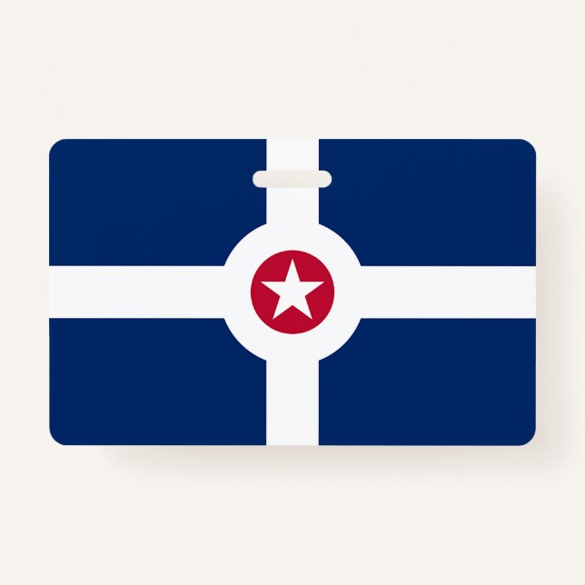 Name Badge with flag of Indianapolis City ID Badge (Front)