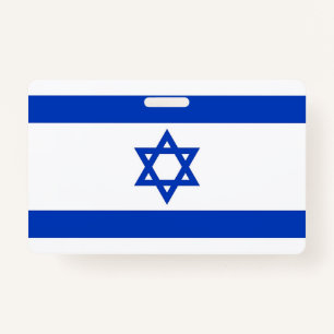 Name Badge with flag of Israel ID Badge