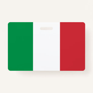 Name Badge with flag of Italy ID Badge