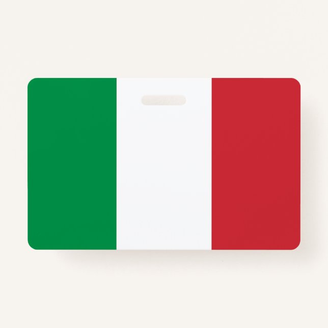 Name Badge with flag of Italy ID Badge (Front)