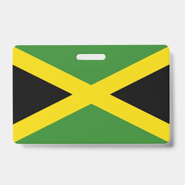 Name Badge with flag of Jamaica ID Badge (Front)