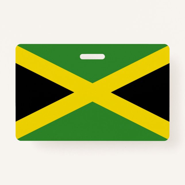 Name Badge with flag of Jamaica ID Badge (Front)