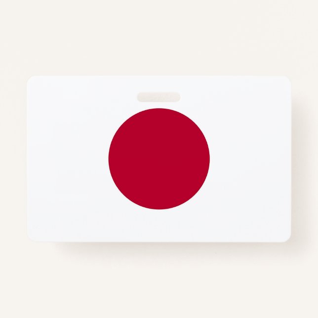 Name Badge with flag of Japan ID Badge (Front)