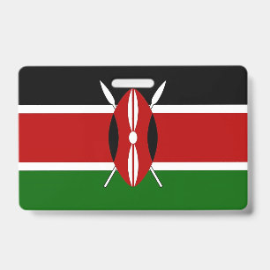 Name Badge with flag of Kenya ID Badge