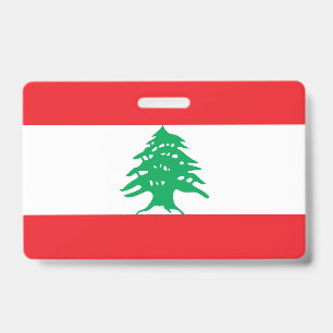 Name Badge with flag of Lebanon ID Badge