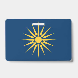 Name Badge with flag of Macedonia, Greece ID Badge