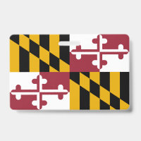 Name Badge with flag of Maryland State, USA