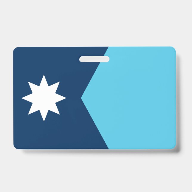 Name Badge with flag of Minnesota, USA ID Badge (Front)