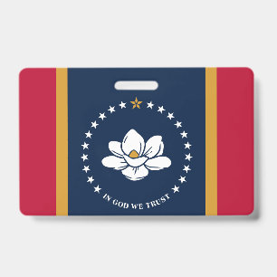 Name Badge with flag of Mississippi, USA ID Badge