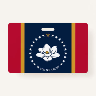 Name Badge with flag of Mississippi, USA ID Badge