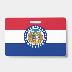 Name Badge with flag of Missouri State, USA ID Badge