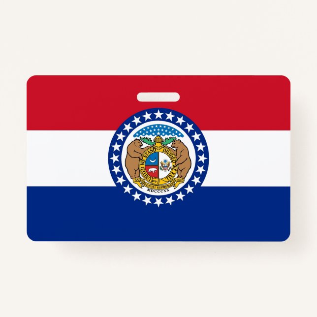 Name Badge with flag of Missouri State, USA ID Badge (Front)