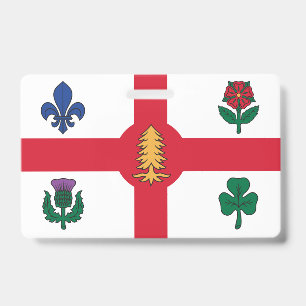 Name Badge with flag of Montreal ID Badge