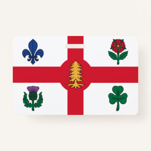 Name Badge with flag of Montreal ID Badge